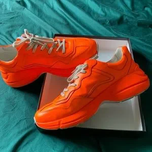 Gucci | Shoes | Gucci Apollo Fluo Leather Mens Sneaker Neon  display picture 2